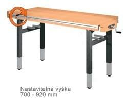 Workbenches with centrally adjustable height (by crank)