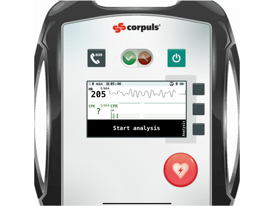 Simultor obrazovky defibriltoru corpuls AED pro REALITi360