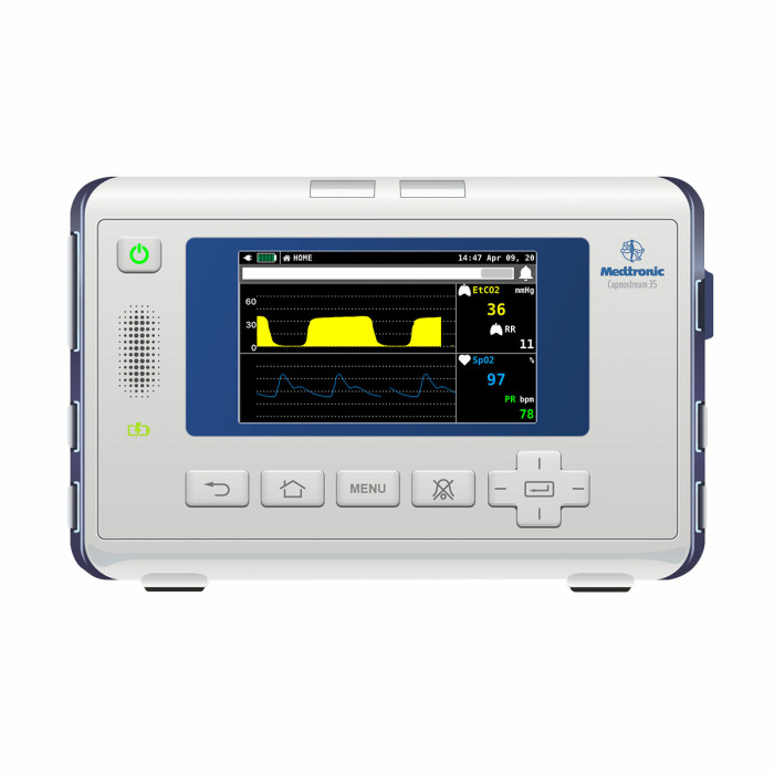 Simultor obrazovky pacientkho monitoru Medtronic Capnostream 35 pro REALITi360