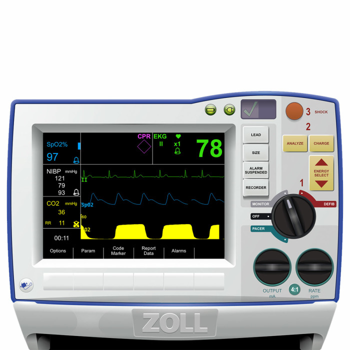 Simultor obrazovky pacientkho monitoru Zoll R Series pro REALITi360