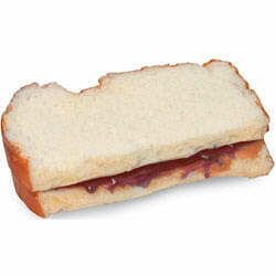 Sandwich, peanut butter and jelly