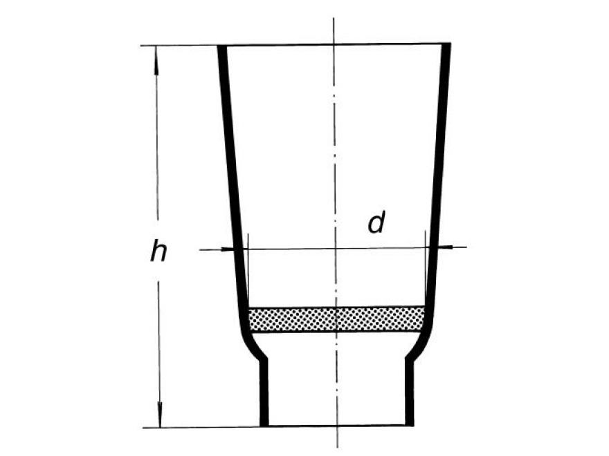 Kelímek filtrační kuželového tvaru, pórovitost S 0