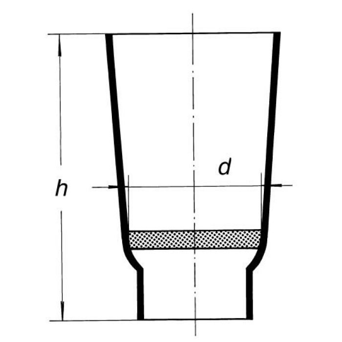 Kelímek filtrační kuželového tvaru, pórovitost S 3