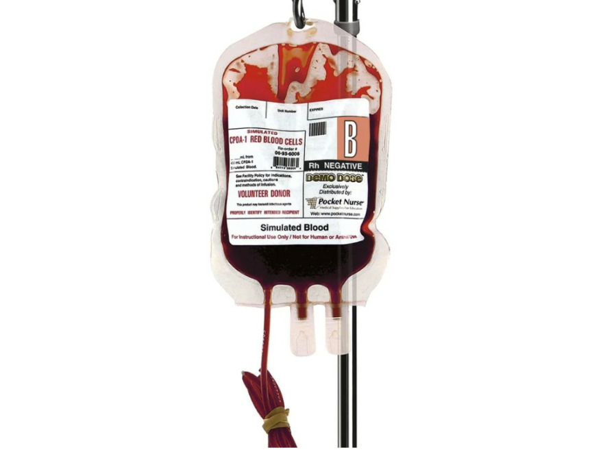 PN01007 - Demo Dose - Cvin krevn infuzn vak - B Rh negativn
