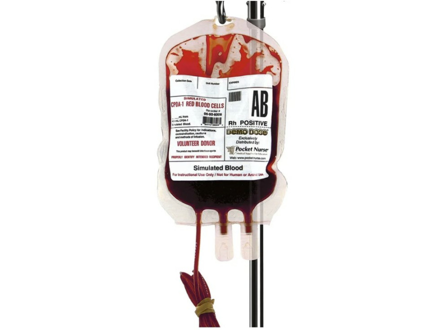 PN01008 Demo Dose - Cvin krevn infuzn vak - erven krvinky  AB Rh pozitivn