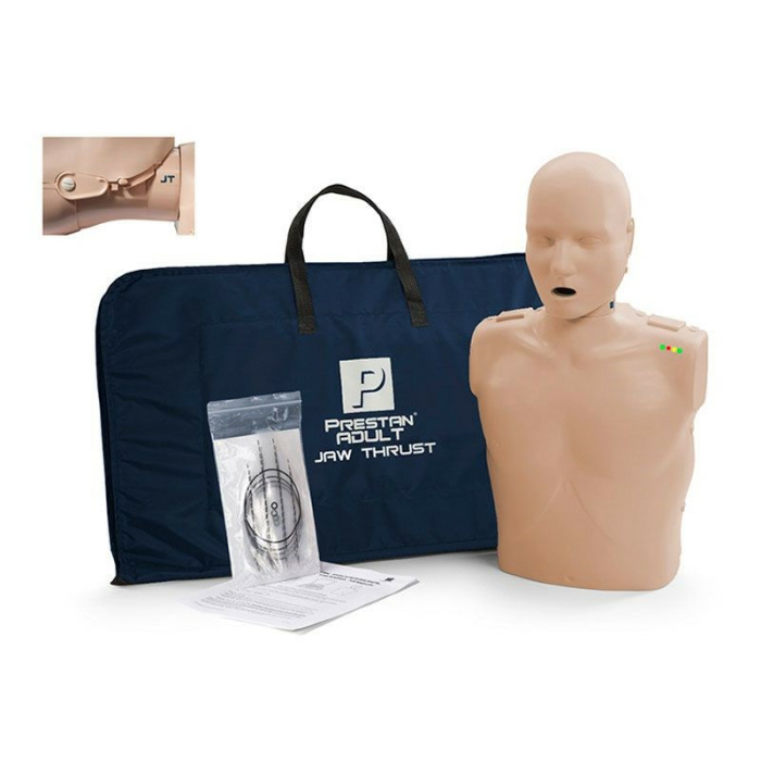 Prestan KPR-AED figurína dospělého člověka s pohyblivou čelistí a KPR monitorem