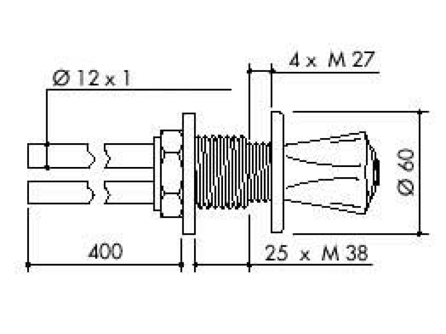 TOF 1000/130 - Laboratorní ovládací ventil, napojení na měděné trubice 12×1mm