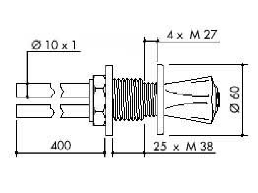 TOF 1000/131 - Laboratorní ovládací ventil, napojení na měděné trubice 10×1mm